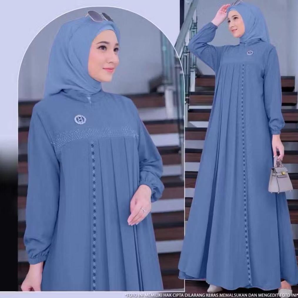 original anggun dress pakaian viral 2026 bahan cerutybabydoll gamis pesta mewah dres kondangan gamis