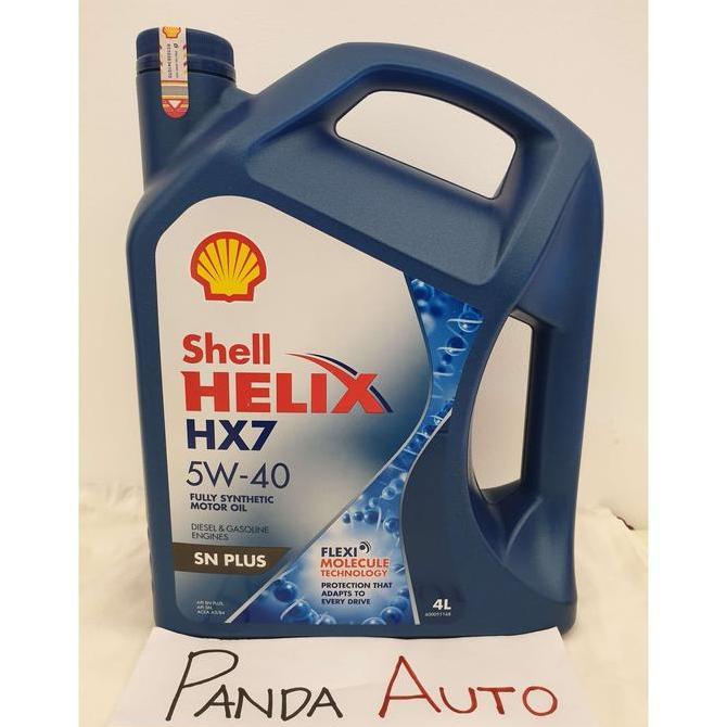 Oil- New- Oli Mobil Shell Hx 7 5W 40 (Baru), Sn Plus, Full Synthetic, Isi 4 Ltr.
