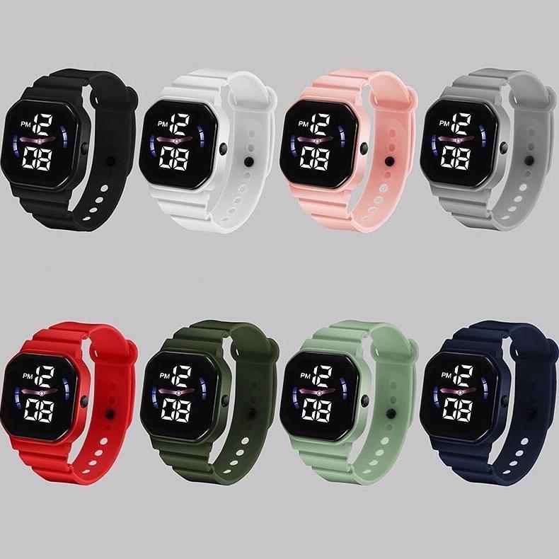 Terlaris Jam Tangan Led Digital Pria Wanita Petak Couple Elektronik Fashion