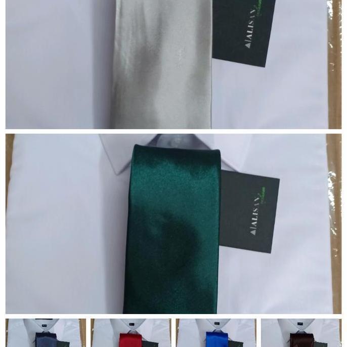 kemeja alisan lengan panjang polos + dasi 14 - 16 Baju Kerja