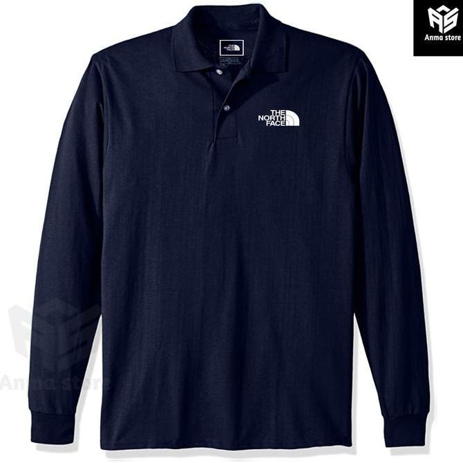 Kaos Polo shirt Kerah Pria Wanita Lengan Panjang Hiking Pendaki Gunung Indonesia TNF