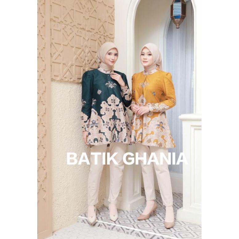 Blouse Batik Wanita  Atasan Batik Kantor Baju Batik Wanita Lengan Panjang motif ARDA By Batik Ghania