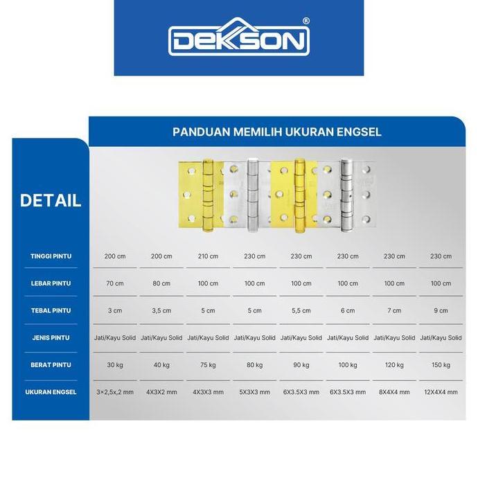 DEKKSON Non Removable Pin Hinge Engsel Kupu NRP ESS 316 SUS 316