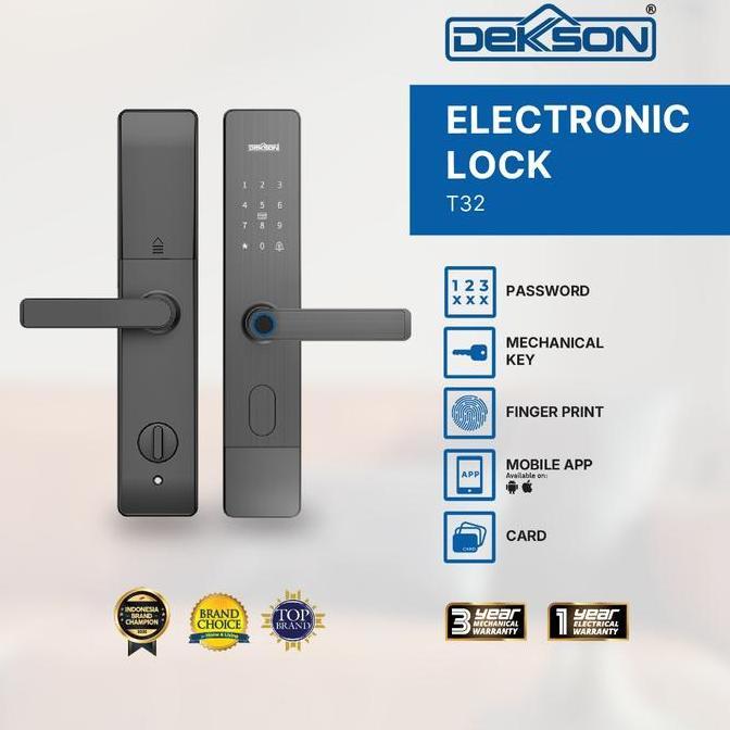 DEKKSON Electronic Lock Kunci Digital T32 Smart Door Lock Fingerprint Kunci Pintu Pintar Digital