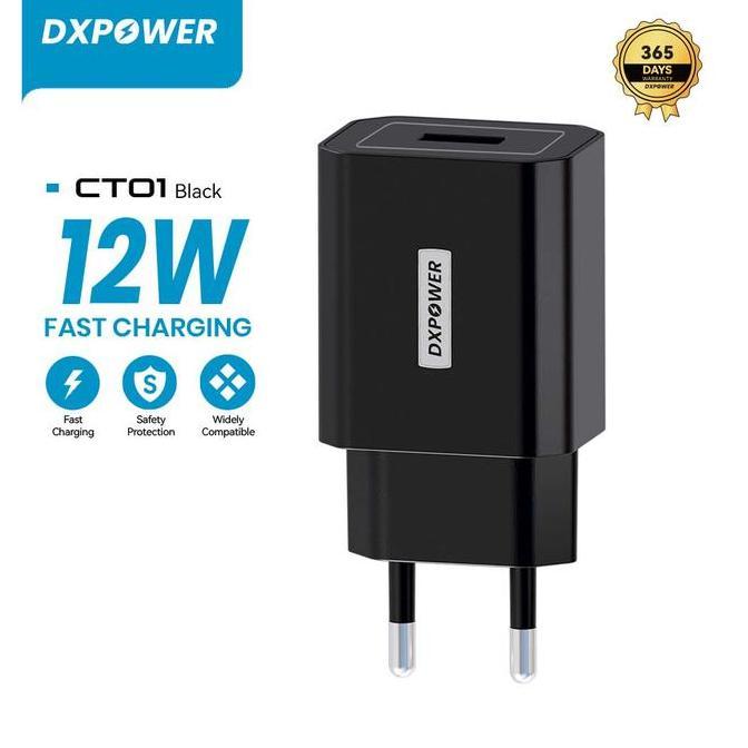 Vacanza- Dxpower Ct01 Charger Travel 10Pcs 1 Usb 2.4A Hitam Putih Input Ac 100-240V Output 5V 2.4A M