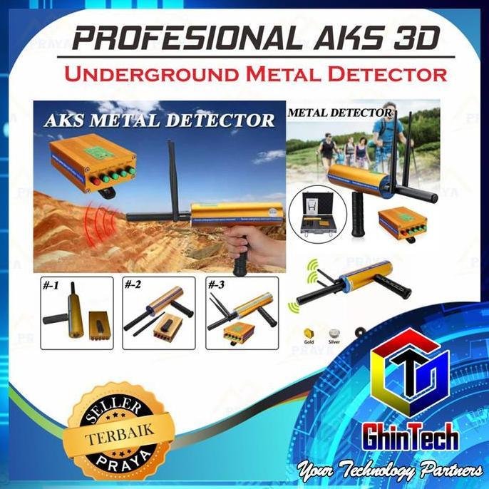 Metal Detector jarak jauh AKS 3D Wide Range Gold Emas Diamond Silver