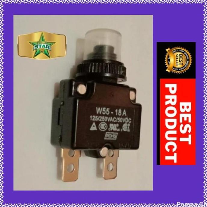 OVERLOAD POMPA SATELIT THERMAL CIRCUOT BREAKER WOKEMA 18 AMPERE W55 PREMIUM