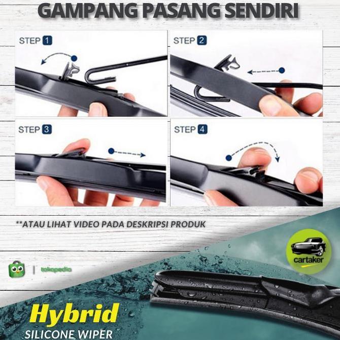 Noss- Wiper Frameless Honda Jazz Karet Kaca Mobil Silicon Hybrid
