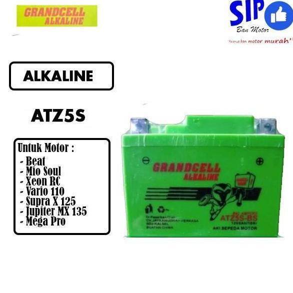 Grandcell Aki Kering Alkaline Atz5S 12V 5Ah Untuk Motor Beat Kharisma Mio J & Vario 110 Original - M