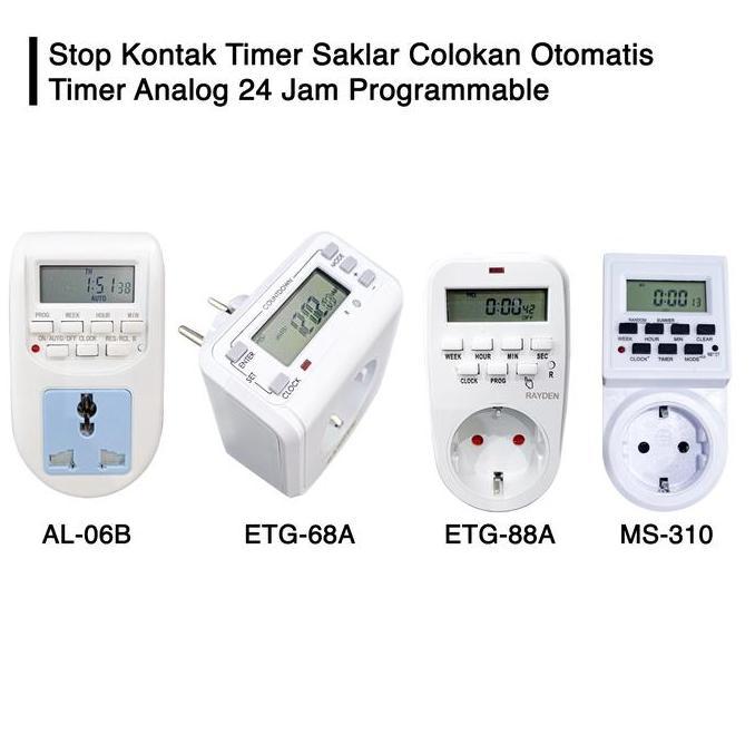 Stop Kontak Timer ON OFF Listrik Otomatis Manual Digital 24 Jam Weekly Timer Mingguan
