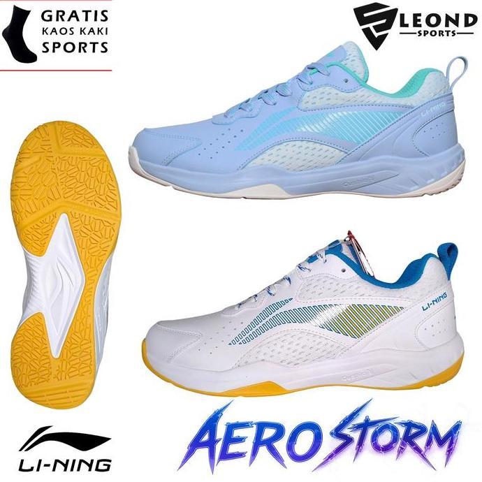 Pesca- New- Sepatu Bton Lining Aero Storm Sepatu Bulu Tangkis Lining Terbaru Sport