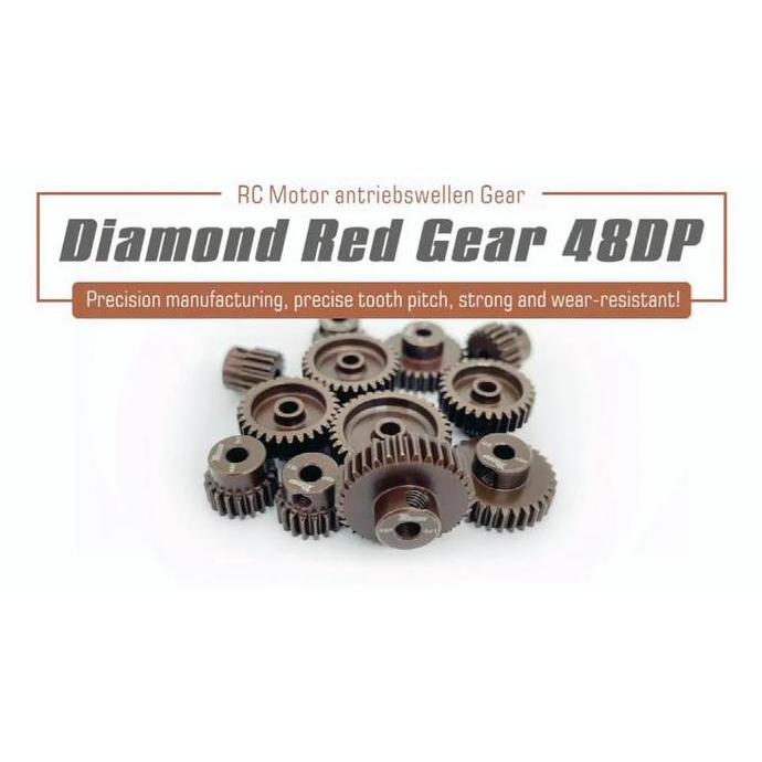 Pilihan - Pinion Diamond Red 48Dp 13T-35T Rocket Motor Gear