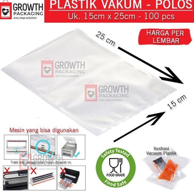 Bebasaja- Plastik Vakum Makanan 15X25 + Vakum Polos + Vakum Sealer Makanan