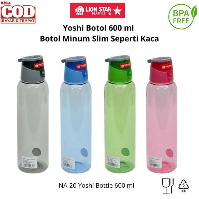 Termurahjaminan- Botol Minum Lion Star Yoshi 600Ml | Na-0 Yoshi Botol 600Ml Botol Minum Slim Seperti