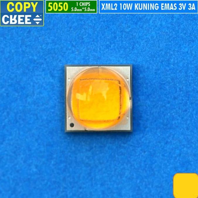 CHIP LED 5050 10W KUNING EMAS 2000K 2200K 3V COPY CREE GOLDEN YELLOW MATA LED XM-L2 T6 XML2 DIY LAMP