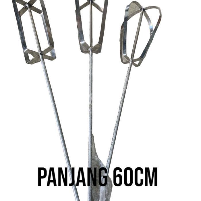 mata bor mixer pengaduk adonan martabak cat semen full stainles 60cm