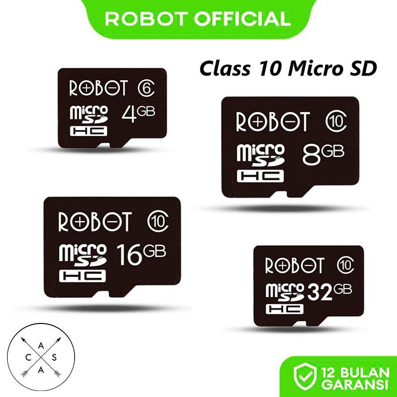 ROBOT Micro SD TF 4GB / 8GB / 16GB / 32GB Memory Card Kartu Memori HP Tablet Class 10 Original - Gar