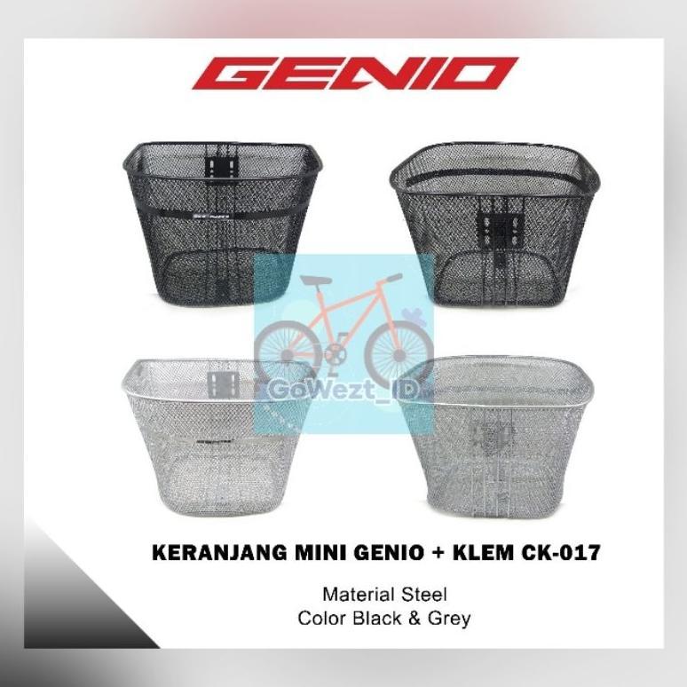 Keranjang Sepeda Mini Dewasa Besi Genio Hitam Grey | High Quality Termurah