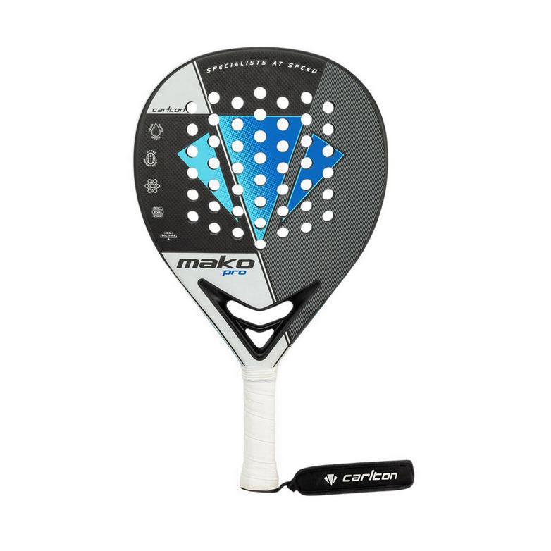 HOT DEALS Carlton Mako Pro Unisex Padel Racket - White/Blue