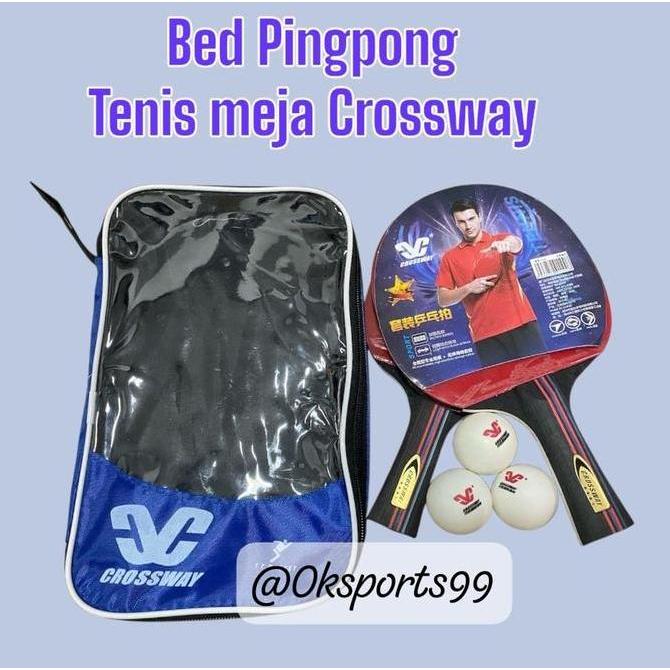 Bet Pingpong Bed Raket Tenis Meja isi 2pcs dengan Tas Gratis Pegangan Kayu & Bad Rubber Sesuai Stand
