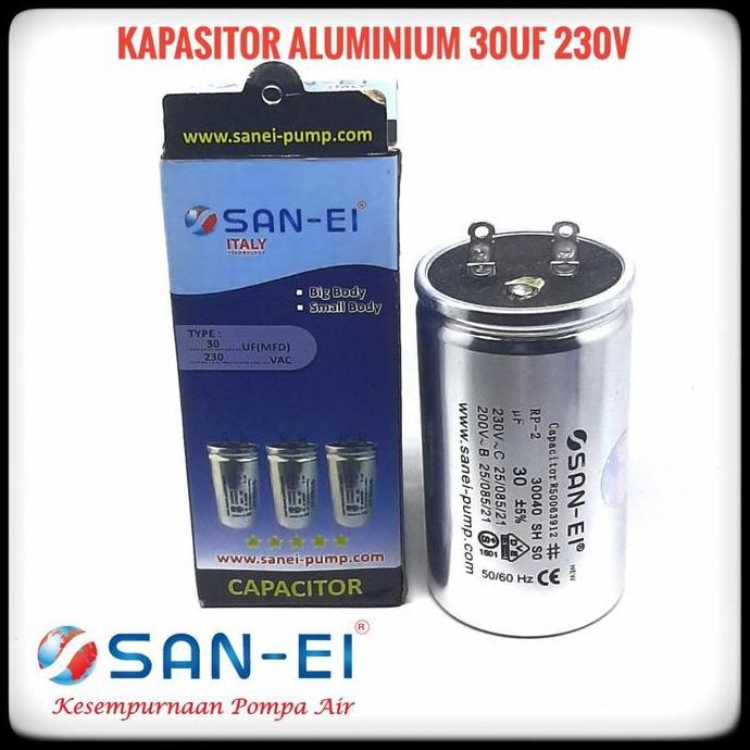 KAPASITOR ALUMINIUM POMPA AIR 30UF PREMIUM