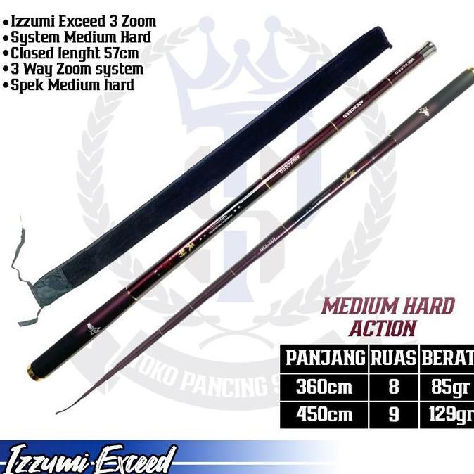 Pancing Joran Tegek Izumi Exceed 3 Zoom System Medium Hard Gratis Ongkir