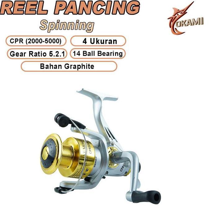 Reel Spinning Tarikan Ringan Putaran Halus Siap Strike Nyaman Dipakai - CPR (2000-5000)