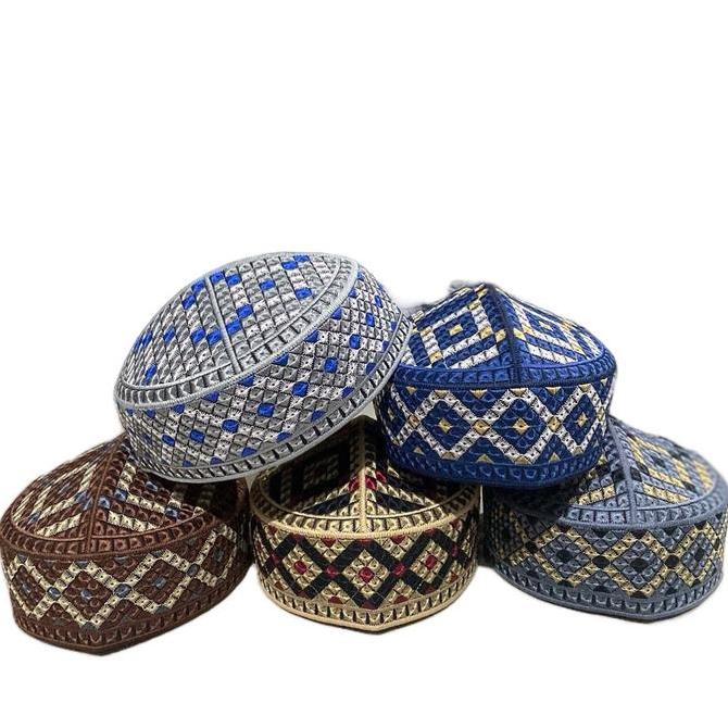 Boyx- (Bisa ) Peci Kopyah Shalat Pakistan Super Motif Permata / Peci Songkok Pakistan Full Bordir / 
