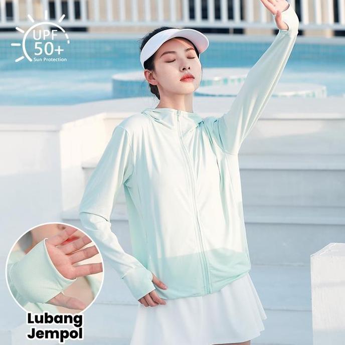 DISKON Jaket Anti UV Jaket Pelindung Matahari Wanita Baju Olahraga Airy Jaket UPF50+ Outdoor DISKON