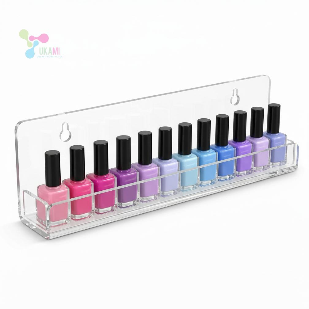 NEW RAK KUTEK AKRILIK DINDING GANTUNG DISPLAY NAIL ART ORGANIZER PARFUM LIPSTIK MULTIFUNGSI SERBAGUN