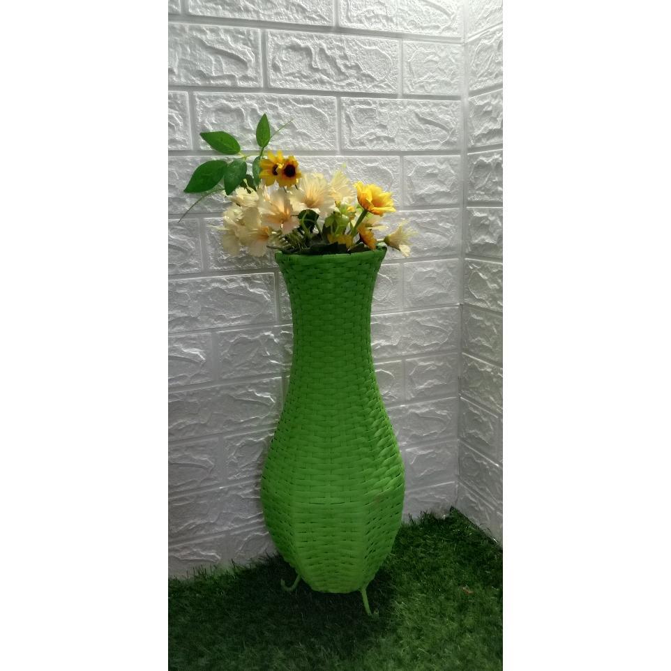 Guci 70 Cm Vas Bunga Keranjang Bunga Guci Rotan Sintetis Pot Bunga Sudut Hiasan Rumah Guci Dekorasi