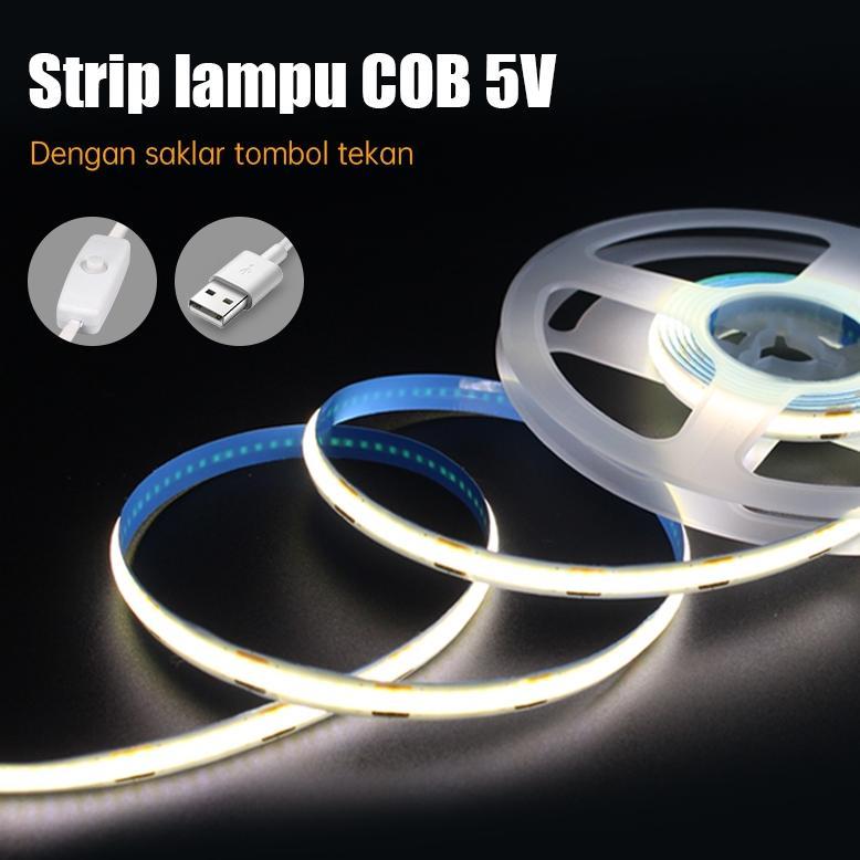 Strip Lampu Latar Belakang Tv Led Cob 5V Usb 5V Ruangan 2M 3M Putih Hangat