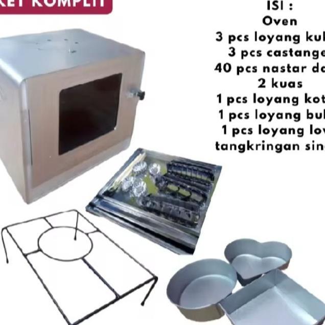 Oven Bima Plus Loyang Dan Cetakan Kue / Oven Kompor Pemanggang Kue -Oven Bima Tangkring Kompor Gas