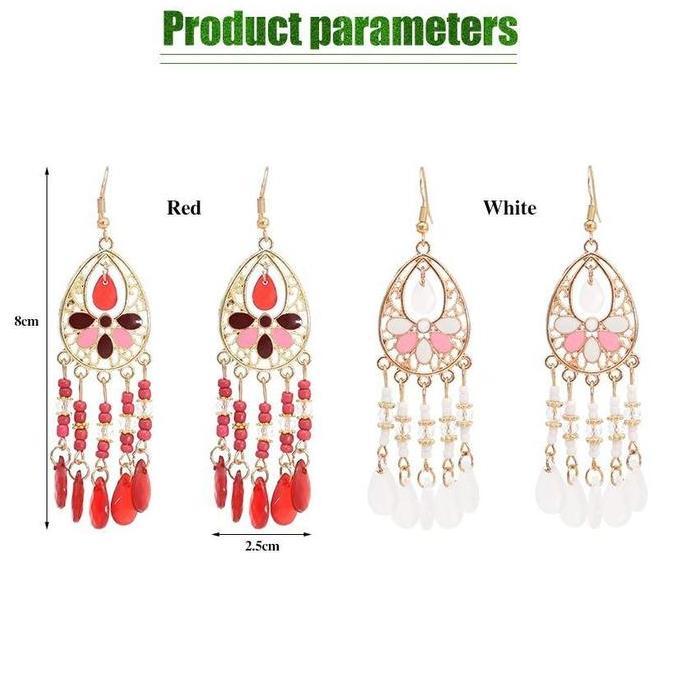 OARINAX Anting Rumbai Etnik Vintage Bali Panjang Hijab Pesta Bohemian Bohemia India