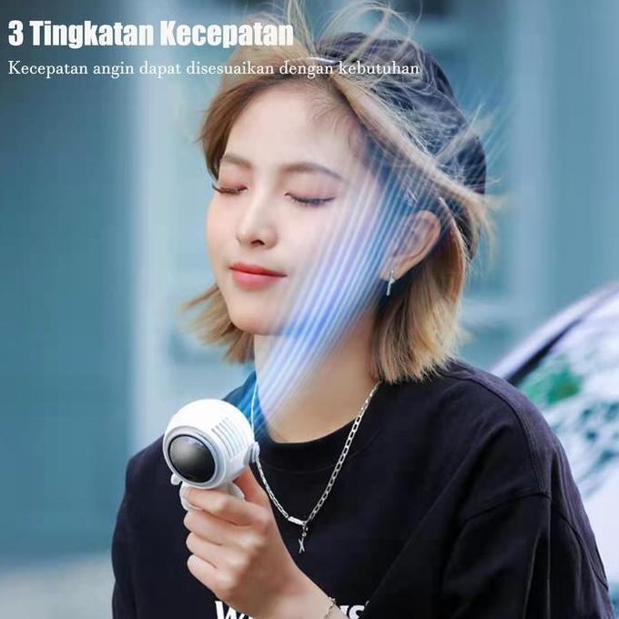 GAMYPAR Kipas Angin Portable Astronaut Mini Fan Hanging Neck Fan Charge Usb