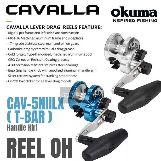 Reel Okuma Cavalla Level Drag 2 Speed Reel Over Head Rell OH Reel Pancing