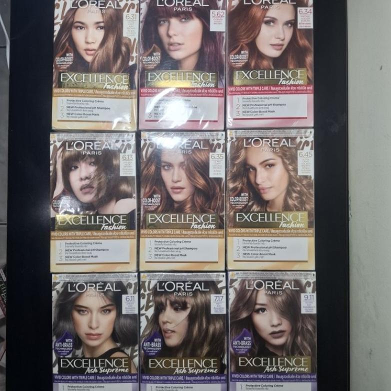 Loreal Paris Excellence Fashion Silver Ash 9.11 / matt ash 7.17 / Smoky ash 6.11 Cat Rambut / bleach
