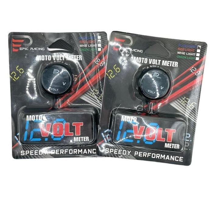Digital Voltmeter bulat Pengukur Aki Bulat LED Universal Motor Alqshop