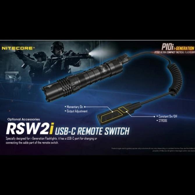 USB-C Remote Switch Nitecore RSW2i for Senter Nitecore Series i