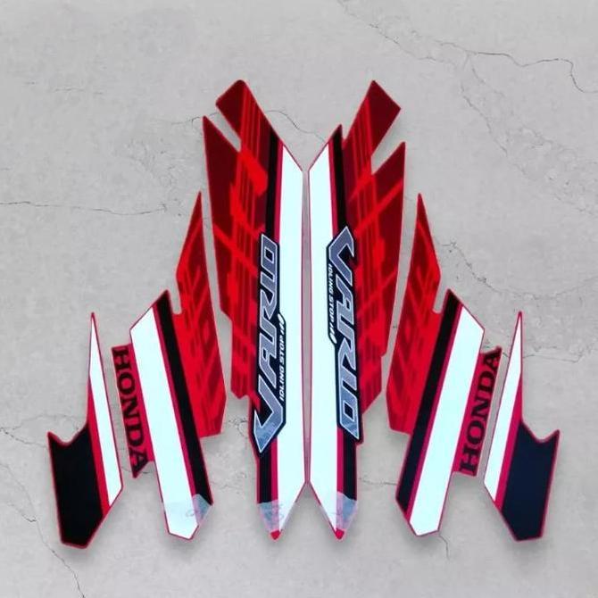 stiker striping honda vario 125 led 2017 merah lis body original
