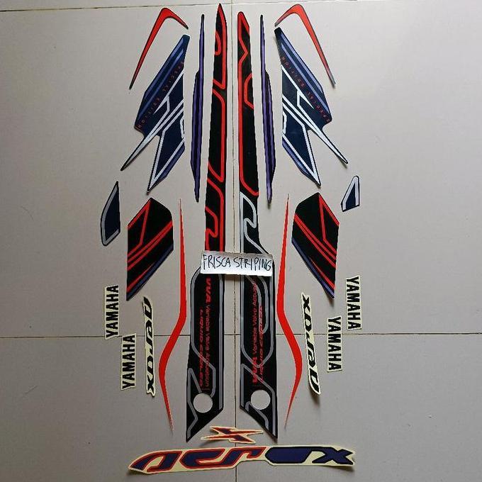 striping stiker aerox xiber hitam biru