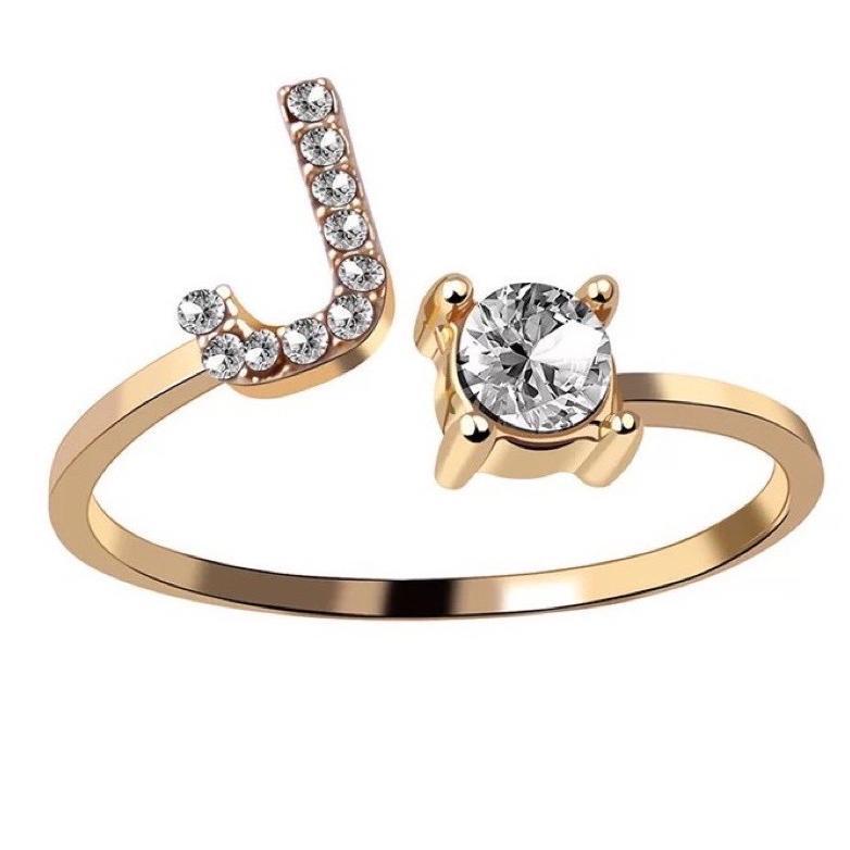 Terbaru [Ready Stok] Cincin Huruf Wanita Stainless Steel Cincin Huruf Xuping A-Z Terbaru Kekinian S0