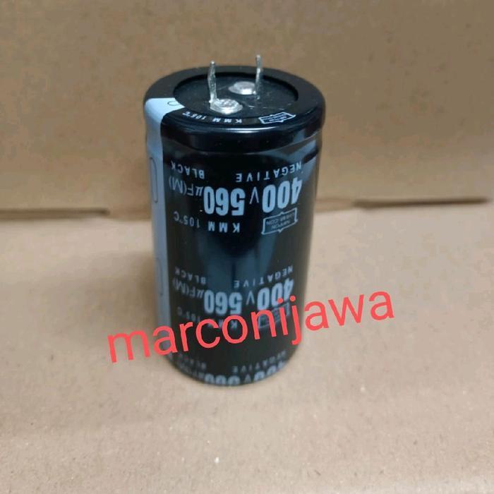 kapasitor elko 560uf 400v diameter 3,5cm tinggi 6cm