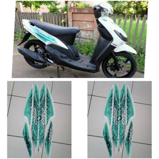 stiker striping motor mio smile sporty 2011 putih full body original