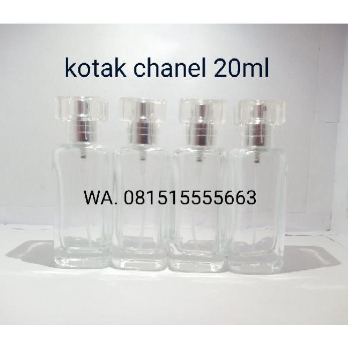 Botol Kotak Chanel 20Ml Kaca 1 Lusin