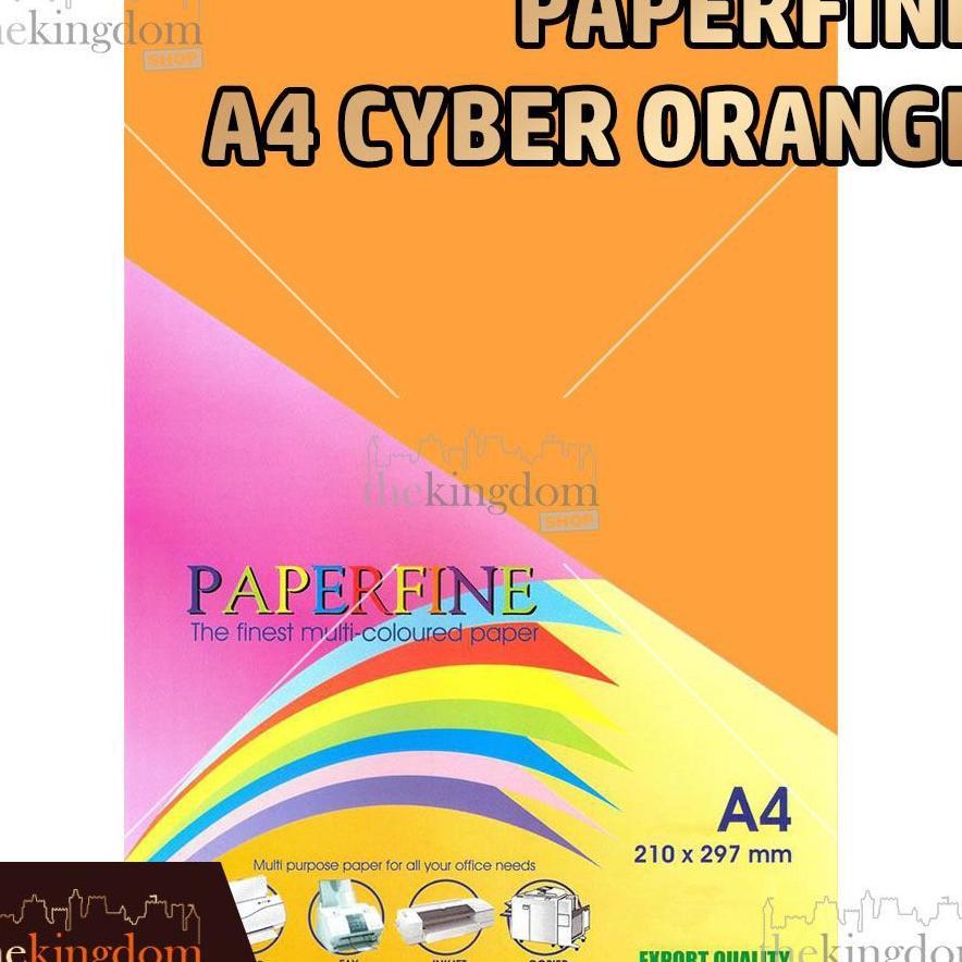 Paperfine Kertas Hvs Warna A4 Cyber Orange Oren Orens Isi 500 Lembar Kode Warna 371
