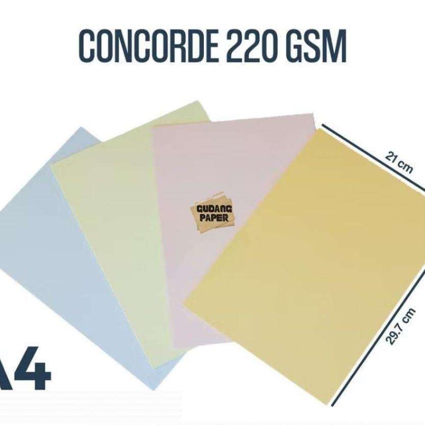 Kertas Concorde A4 220 Gr Isi 100 Lembar / Concorde A4 220 Gram / Kertas Sertifikat Piagam