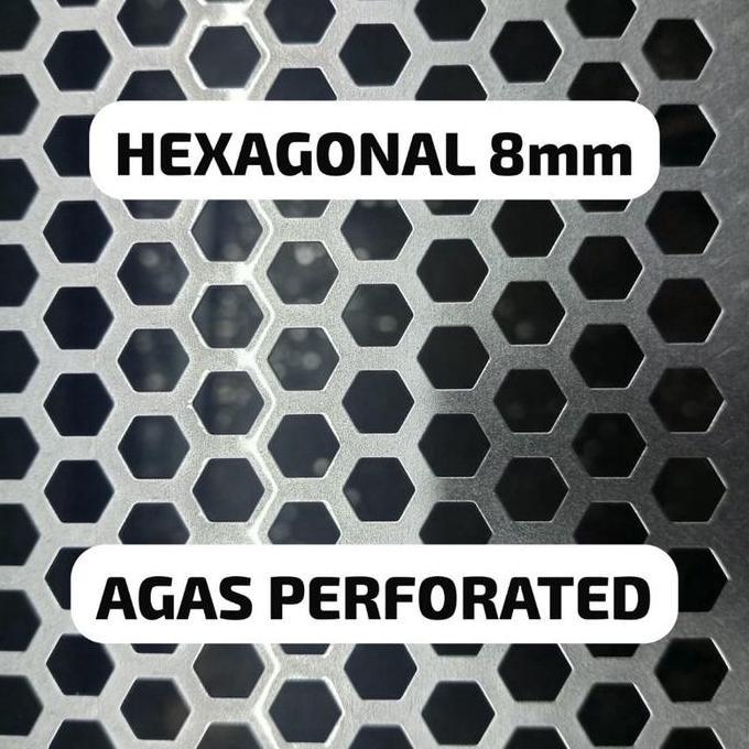 Plat Lubang Besi Perforated Hexagonal 8mm