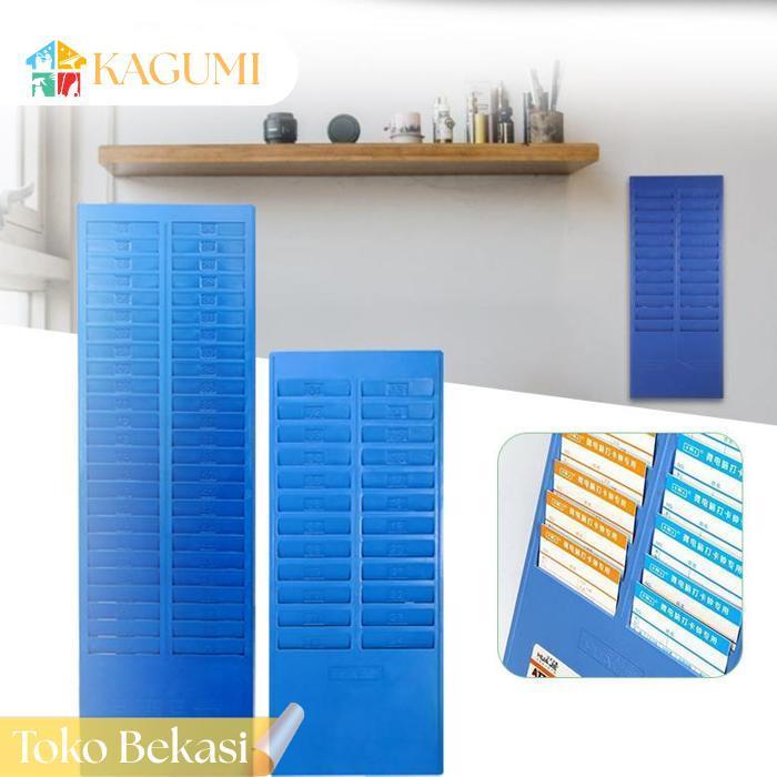 Kagumi Rak Absensi Kartu 24/50 Sheet Tempat Kartu Absen Biru Absensi Kartu Tempat Rak Kartu Absensi 