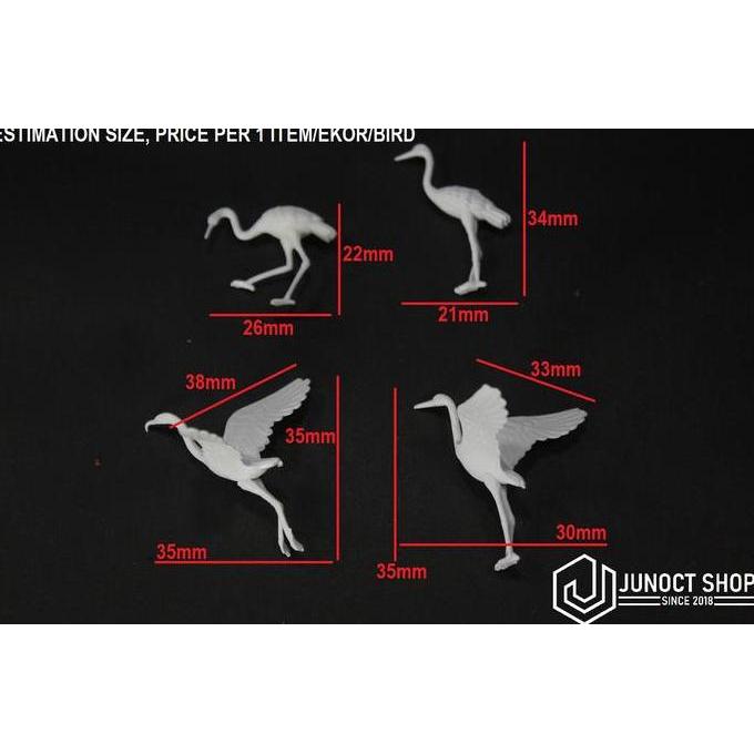 HEWAN FIGURE BURUNG BANGAU PUTIH - DIORAMA / MAKET / MINIATUR JUN27